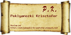 Peklyanszki Krisztofer névjegykártya